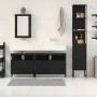 Juego de muebles de baño 4 pcs Roble negro 33 x 33 x 185.5 cm