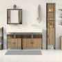 Juego de Gabinetes de Baño con estante 4 pcs Roble artisan