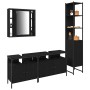 Juego de Gabinetes de Baño 4 pcs Roble negro 33 x 33 x 185.5 cm