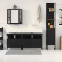 Juego de Gabinetes de Baño 4 pcs Roble negro 33 x 33 x 185.5 cm