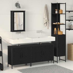 Juego de muebles de baño 4 pcs Negro 33 x 33 x 185.5 cm Juego de muebles de baño 4 pcs Negro 33 x 33 x 185.5 cm