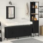 Juego de muebles de baño 4 pcs Negro 33 x 33 x 185.5 cm