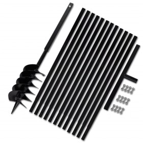 Taladro De Tierra Con Mango 150 mm Con Tubo De Extensión 13 M Acero by vidaXL, Helical augers - Ref: Foro24-270529, Price: 18...