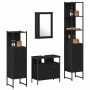 Juego de muebles de baño 4 pcs Roble negro 33 x 33 x 185.5 cm