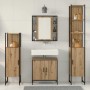 Juego de muebles de baño 4 pcs Marrón 33 x 33 x 185.5 cm