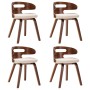 Dining chairs 4 pcs curved wood and cream synthetic leather by vidaXL, dining chairs - Ref: Foro24-278848, Price: 610,35 €, D...