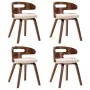 Esszimmerstühle, 4 Stück, gebogenes Holz und cremefarbenes Kunstleder von vidaXL, Essstühle - Ref: Foro24-278848, Preis: 566,...