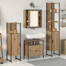 Juego de Gabinetes de Baño con estante 4 pcs Roble artisan