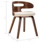 Esszimmerstühle, 4 Stück, gebogenes Holz und cremefarbenes Kunstleder von vidaXL, Essstühle - Ref: Foro24-278848, Preis: 566,...