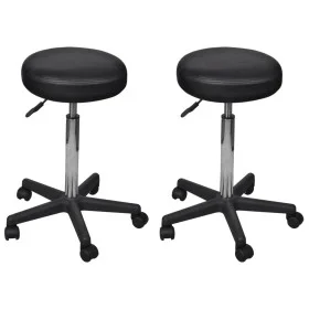 Taburetes de oficina 2 uds cuero sintético negro by vidaXL, Office chairs - Ref: Foro24-277176, Price: 102,23 €, Discount: %