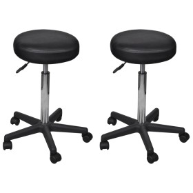 Taburetes de oficina 2 uds cuero sintético negro by vidaXL, Office chairs - Ref: Foro24-277176, Price: 104,33 €, Discount: %