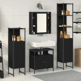 Juego de Gabinetes de Baño 4 pcs Roble negro 33 x 33 x 185.5 cm Juego de Gabinetes de Baño 4 pcs Roble negro 33 x 33 x 185.5 cm