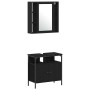 Juego de Gabinetes de Baño 4 pcs Roble negro 33 x 33 x 185.5 cm