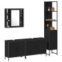 Juego de muebles de baño 4 pcs Negro 33 x 33 x 185.5 cm