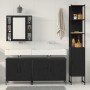 Juego de muebles de baño 4 pcs Negro 33 x 33 x 185.5 cm