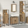 Juego de muebles de baño 4 pcs Marrón 33 x 33 x 185.5 cm