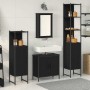 Juego de muebles de baño 4 pcs Negro 33 x 33 x 185.5 cm