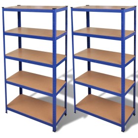 2-unit blue storage shelf by vidaXL, Industrial shelving - Ref: Foro24-270565, Price: 121,75 €, Discount: %
