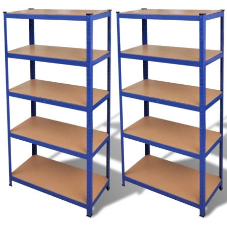 Estante de 2 unidades almacenamiento azul de vidaXL, Estanterías industriales - Ref: Foro24-270565, Precio: 121,62 €