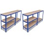 Estante de 2 unidades almacenamiento azul de vidaXL, Estanterías industriales - Ref: Foro24-270565, Precio: 121,62 €
