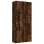 Mueble zapatero madera contrachapada roble humo 80x35,5x180 cm de vidaXL, Zapateros y organizadores de calzado - Ref: Foro24-...