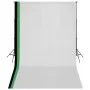 Studio kit with 3 cotton backdrops with adjustable structure 3x5 m by vidaXL, studio montages - Ref: Foro24-275419, Price: 18...
