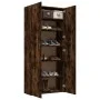 Mueble zapatero madera contrachapada roble humo 80x35,5x180 cm de vidaXL, Zapateros y organizadores de calzado - Ref: Foro24-...