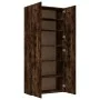 Mueble zapatero madera contrachapada roble humo 80x35,5x180 cm de vidaXL, Zapateros y organizadores de calzado - Ref: Foro24-...