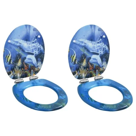 Toilet seat 2 units WC soft close lid MDF dolphins design by vidaXL, Toilet and bidet seats - Ref: Foro24-276998, Price: 88,2...