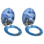 Toilet seat 2 units WC soft close lid MDF dolphins design by vidaXL, Toilet and bidet seats - Ref: Foro24-276998, Price: 86,0...