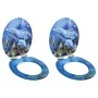 Toilet seat 2 units WC soft close lid MDF dolphins design by vidaXL, Toilet and bidet seats - Ref: Foro24-276998, Price: 88,2...