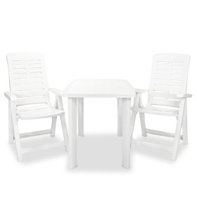 Garden bistro table and chairs set 3 pieces white plastic by vidaXL, Garden sets - Ref: Foro24-275073, Price: 228,00 €, Disco...