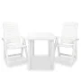 Garten-Bistrotisch und Stühle-Set 3-teilig aus weißem Kunststoff von vidaXL, Gartensets - Ref: Foro24-275073, Preis: 225,17 €...