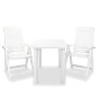 Set de mesa y sillas bistró de jardín 3 piezas plástico blanco de vidaXL, Conjuntos de jardín - Ref: Foro24-275073, Precio: 2...