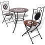 Gartenmöbel-Set mit 3 Stühlen und Tisch mit Terrakotta-weißen Keramikfliesen. von vidaXL, Gartensets - Ref: Foro24-271773, Pr...