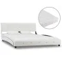 Bett mit weißer Kunstledermatratze 140x200 cm von vidaXL, Betten und Lattenroste - Ref: Foro24-277571, Preis: 449,62 €, Rabat...