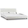 Bed with white synthetic leather mattress 140x200 cm by vidaXL, Beds and slatted bases - Ref: Foro24-277571, Price: 461,75 €,...