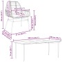 Juego comedor jardín 9 pzas cojines ratán sintético marrón
