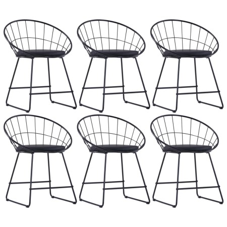 Sillas de comedor asientos de cuero sintético 6 uds acero negro by vidaXL, dining chairs - Ref: Foro24-276236, Price: 298,83 ...