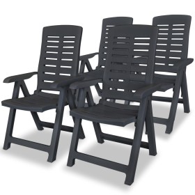 Liegende Gartenstühle 4 Einheiten aus anthrazitgrauem Kunststoff von vidaXL, Gartenstühle - Ref: Foro24-275071, Preis: 271,66...