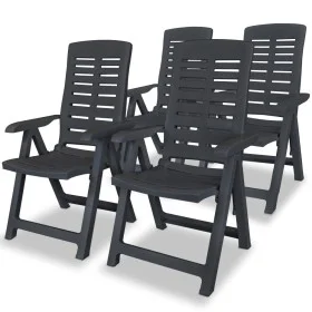 Reclining garden chairs 4 units anthracite gray plastic by vidaXL, Garden chairs - Ref: Foro24-275071, Price: 290,71 €, Disco...