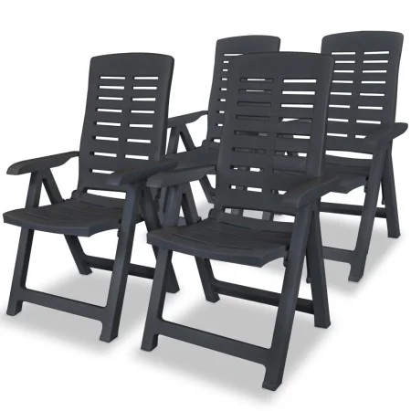 Liegende Gartenstühle 4 Einheiten aus anthrazitgrauem Kunststoff von vidaXL, Gartenstühle - Ref: Foro24-275071, Preis: 290,73...
