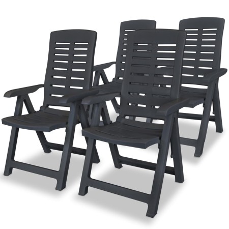 Liegende Gartenstühle 4 Einheiten aus anthrazitgrauem Kunststoff von vidaXL, Gartenstühle - Ref: Foro24-275071, Preis: 271,66...