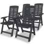 Liegende Gartenstühle 4 Einheiten aus anthrazitgrauem Kunststoff von vidaXL, Gartenstühle - Ref: Foro24-275071, Preis: 290,73...