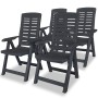 Liegende Gartenstühle 4 Einheiten aus anthrazitgrauem Kunststoff von vidaXL, Gartenstühle - Ref: Foro24-275071, Preis: 271,66...