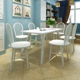 Dining chairs 6 units solid white rubber wood by vidaXL, dining chairs - Ref: Foro24-272090, Price: 441,00 €, Discount: %