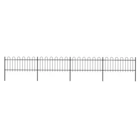 Gartenzaun mit schwarzen Stahlringspitzen 6,8 x 0,8 m von vidaXL, Zaunpaneele - Ref: Foro24-277650, Preis: 260,33 €, Rabatt: %
