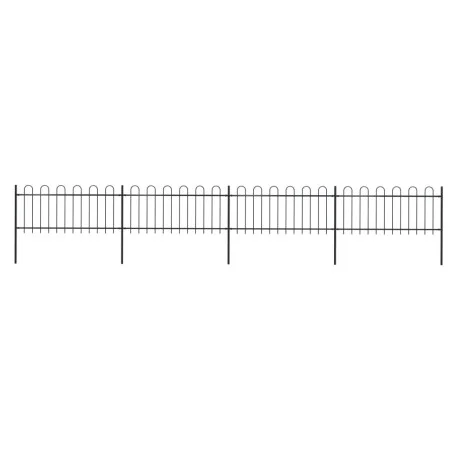 Garden fence with black steel hoop tips 6.8x0.8 m by vidaXL, fence panels - Ref: Foro24-277650, Price: 260,31 €, Discount: %