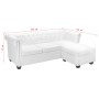 L-shaped Chesterfield sofa white artificial leather by vidaXL, Sofas - Ref: Foro24-275225, Price: 717,66 €, Discount: %