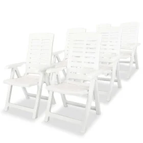 Liegende Gartenstühle 6 Einheiten aus weißem Kunststoff von vidaXL, Gartenstühle - Ref: Foro24-275068, Preis: 452,20 €, Rabat...